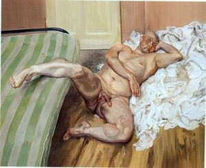 Hombre con pierna levantada Lucien Freud